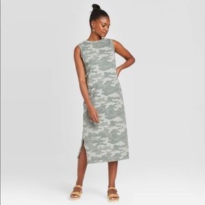 Camo tank midi dress